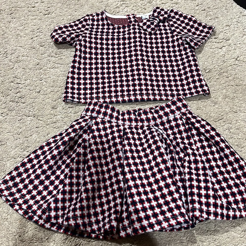 The cutest Janie and Jack size 4 checkered skirt and top EUC